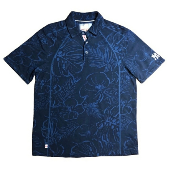 TOMMY BAHAMA MLB Blue Palm Print Polo Size Small.EUC! - Picture 1 of 9